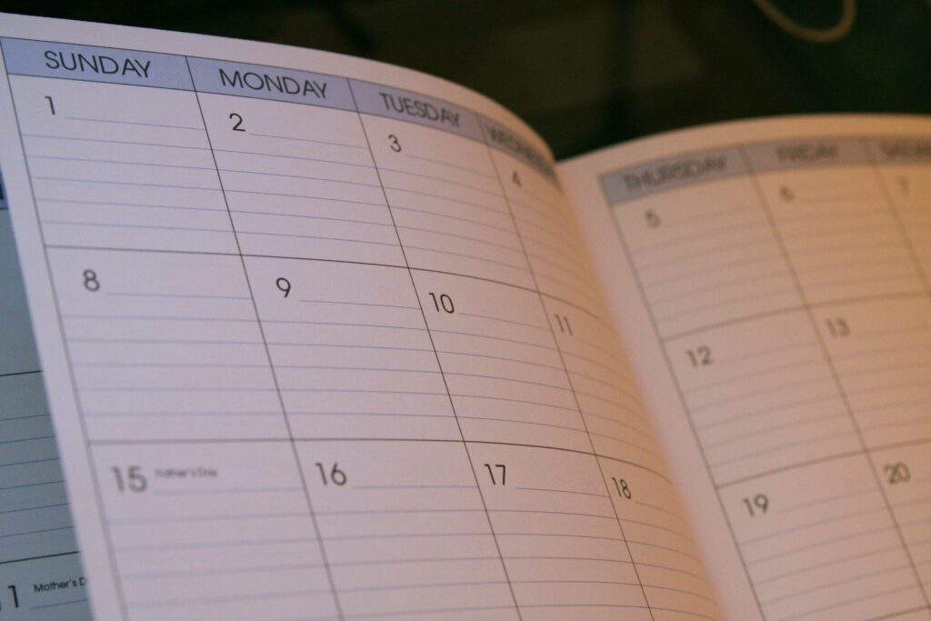 holidays and events calendar