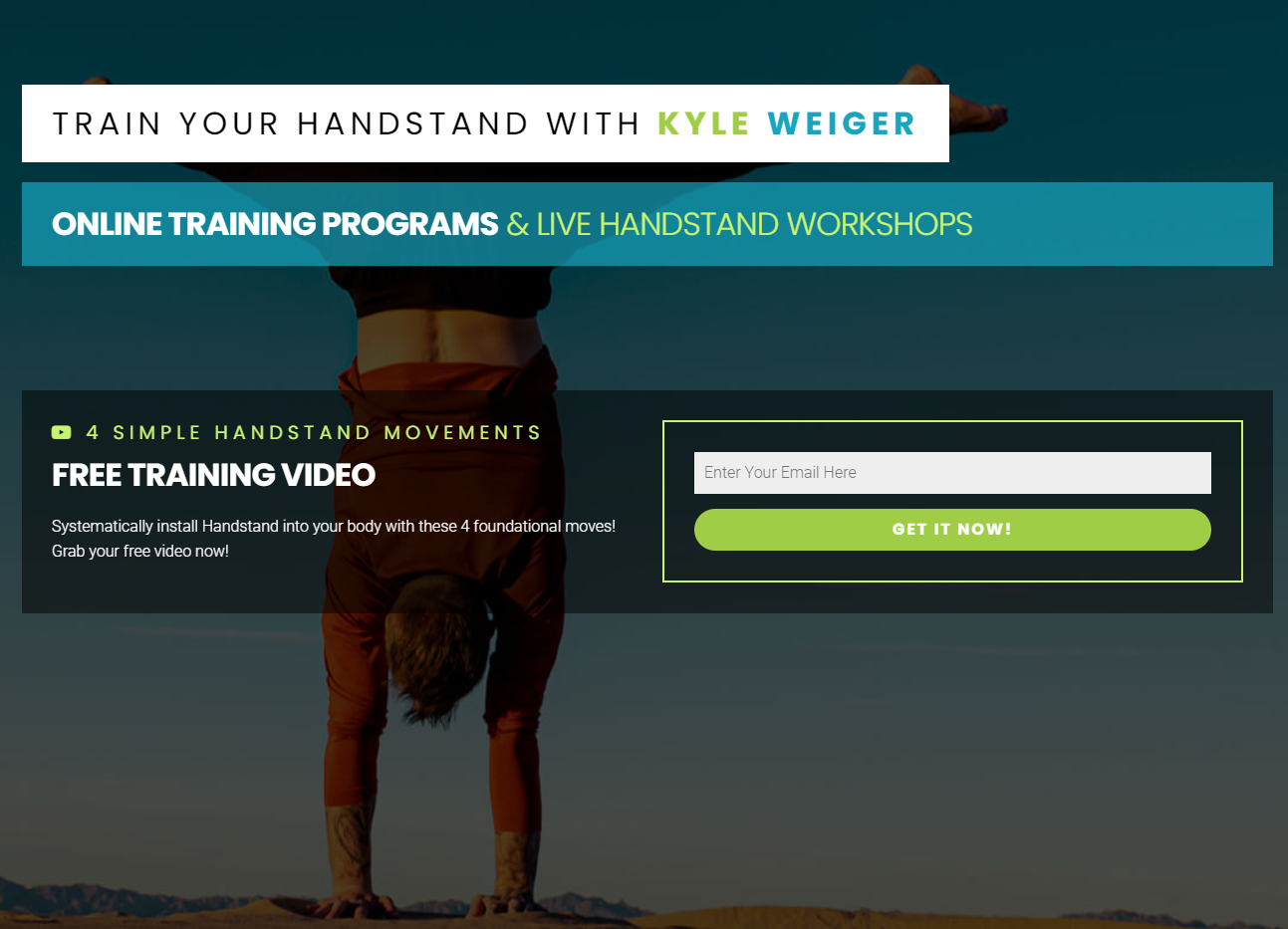 Kyle Weiger Handstand Training membership site