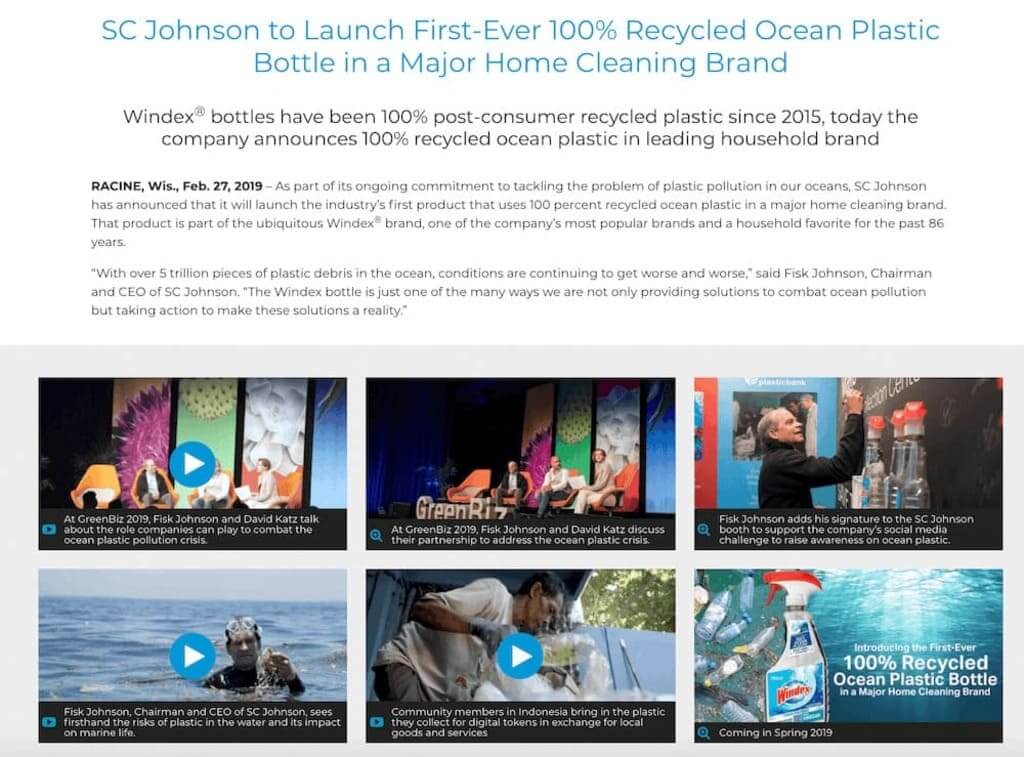 SC Johnson to Launch First-Ever 100% Recycled Ocean Plastic Bottle